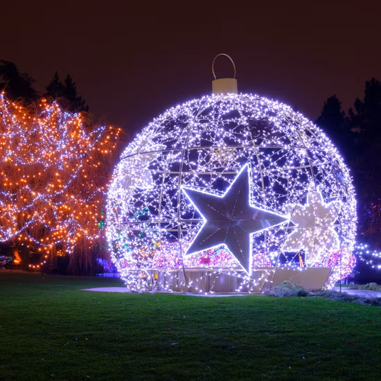 Commercial Christmas Decoration Walk Through Giant Arch LED Christmas Ball Motif Lights for Sale