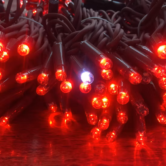 IP68 glitzernde rote Gummikabel-LED-Lichterkette für den Außenbereich